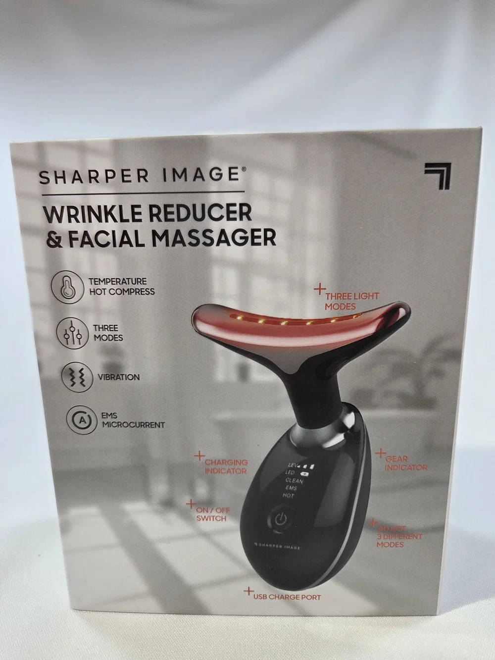 Sharper Image Black and Red 3-in-1 Skin Care Device
